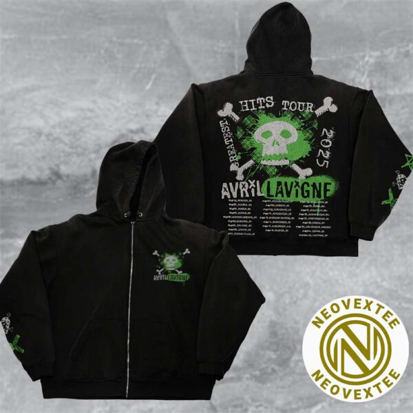 Avril Lavigne D2C Exclusive Greatest Hits Tour 2025 Zip Hoodie T-Shirt