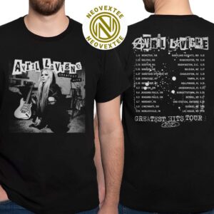 Avril Lavigne Merch Tee Greatest Hits Tour 2025 Dateback Black Two Sided Print Unisex T-Shirt