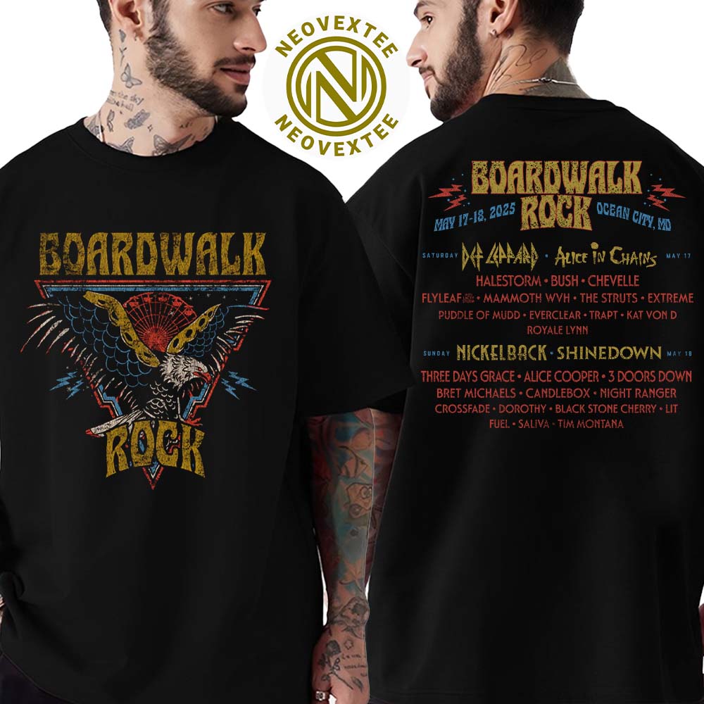 Boardwalk Rock Festival Eagle Lineup Tee 2025 Ocean City MD On May 17-18 2025 Two Sided Print Classic T-Shirt Boardwalk Rock Festival Eagle Lineup Tee 2025 Ocean City MD On May 17-18 2025 Two Sided Print Classic T-Shirt
