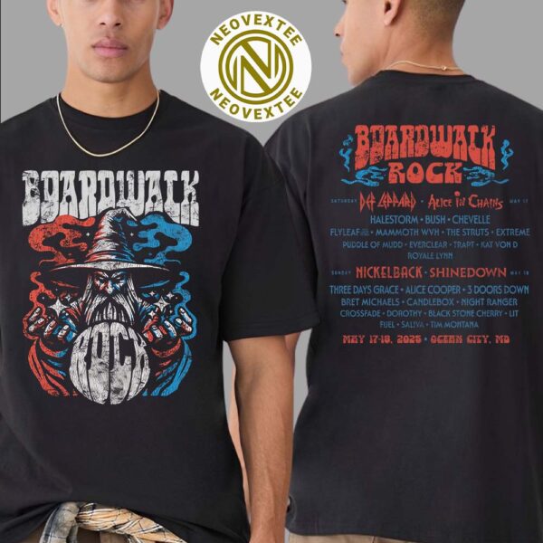 Boardwalk Rock Festival Wizard Of Rock Exclusive Tee For Ocean City MD On May 17-18 2025 Two Sides Unisex T-Shirt