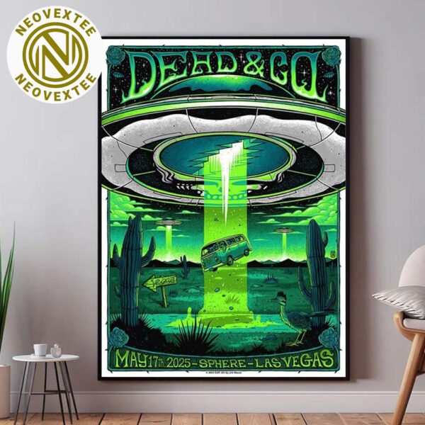 Dead And Company Saturday Night Concert Poster In Las Vegas Nevada At Sphere On May 17th 2025 Home Decor Poster Canvas