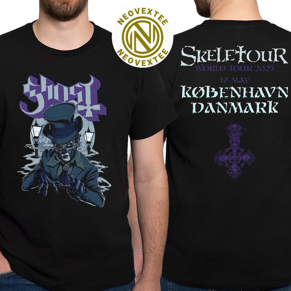 Ghost Copenhagen Denmark Pop-Up Store Merch Tee On May 17 Skeletour World Tour 2025 At Royal Arena Classic T-Shirt Ghost Copenhagen Denmark Pop-Up Store Merch Tee On May 17 Skeletour World Tour 2025 At Royal Arena Classic T-Shirt