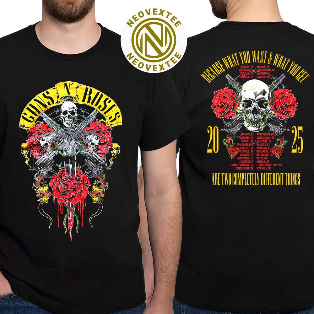 Guns N Roses 2025 Dagger Rose Merch Because What You Want And What You Get Are Two Completely Different Things Vintage T-Shirt Guns N Roses 2025 Dagger Rose Merch Because What You Want And What You Get Are Two Completely Different Things Vintage T-Shirt