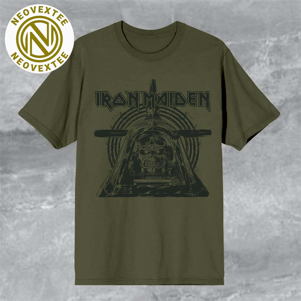 Iron Maiden Aces High Olive Tee Celebrating The 40th Anniversary Of Powerslave Classic T-Shirt Iron Maiden Aces High Olive Tee Celebrating The 40th Anniversary Of Powerslave Classic T-Shirt