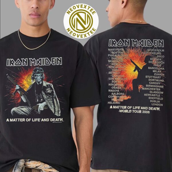 Iron Maiden Maiden Remastered A Matter Of Life And Death World Tour 2006 Two Sided T-Shirt