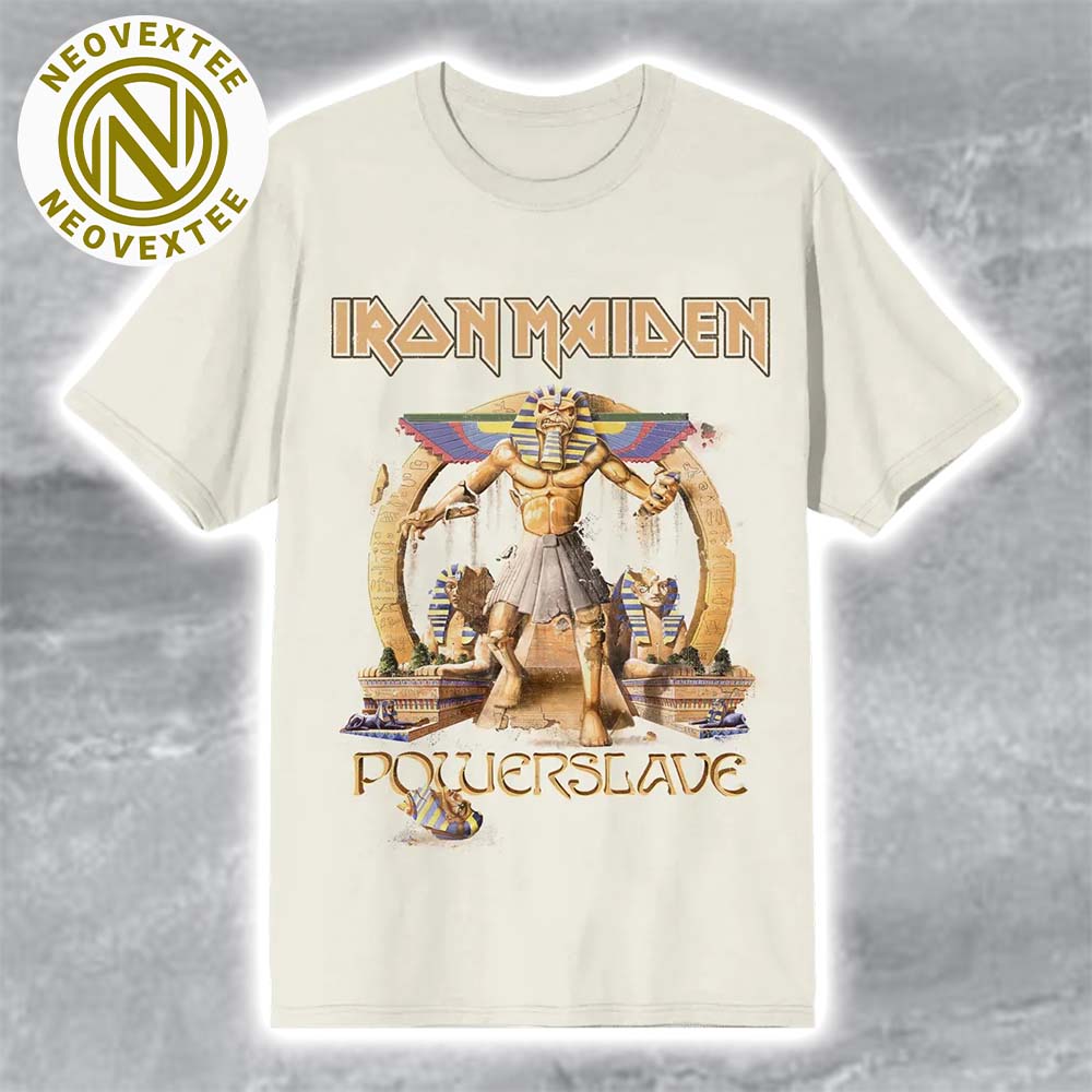 Iron Maiden Powerslave Pharaoh Ivory Celebrating The 40th Anniversary Of Powerslave T-Shirt Iron Maiden Powerslave Pharaoh Ivory Celebrating The 40th Anniversary Of Powerslave T-Shirt