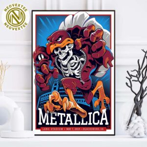 Metallica Blacksburg Virginia Event Poster M72 VirginiaTech At Lane Stadium On May 7 M72 North America Tour 2025 Home Decor Poster Canvas