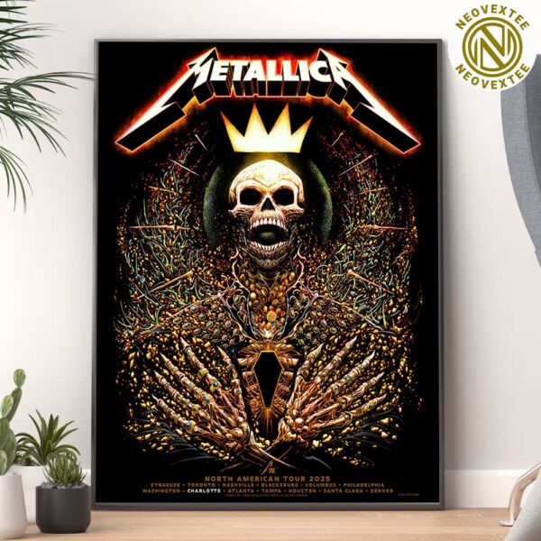 Metallica Charlotte NC Exclusive Pop-Up Shop Poster M72 Charlotte On May 31 2025 At Bank Of America Stadium Home Decor Poster Canvas