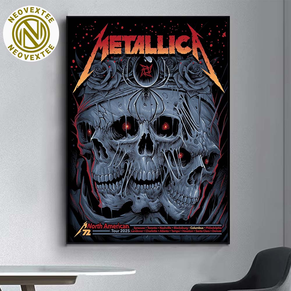Metallica Columbus OH Poster For M72 Sonic Temple Pop-Up Shop At Historic Crew Stadium No Repeat Weekend On May 9 And 11 M72 North American 2025 Poster Canvas Metallica Columbus OH Poster For M72 Sonic Temple Pop-Up Shop At Historic Crew Stadium No Repeat Weekend On May 9 And 11 M72 North American 2025 Poster Canvas