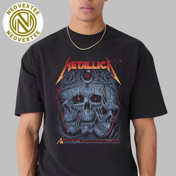 Metallica Columbus OH Poster For M72 Sonic Temple Pop-Up Shop At Historic Crew Stadium No Repeat Weekend On May 9 And 11 M72 North American 2025 Unisex T-Shirt