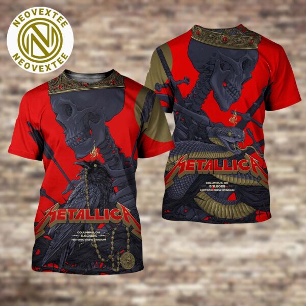 Metallica Columbus Ohio Two Night Poster At Historic Crew Stadium M72 Sonic Temple On May 9 And 11 2025 All Over Print Shirt