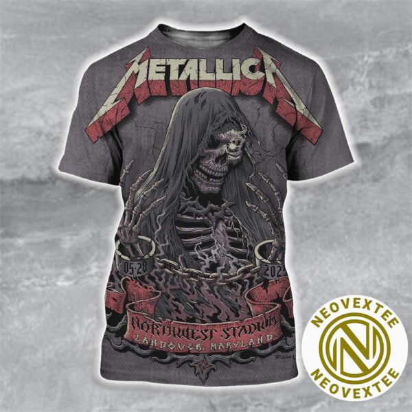 Metallica M72 Landover Washington DC Poster Show In Landover Maryland At Northwest Stadium On May 28 2025 Created By Cisco Rivera All Over Print Shirt