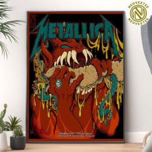 Metallica M72 Philly Tonight 1 Poster Art By Squindo In Philadelphia Pennsylvania At Lincoln Financial Field On May 23 M72 North American Tour 2025 Home Decor Poster Canvas