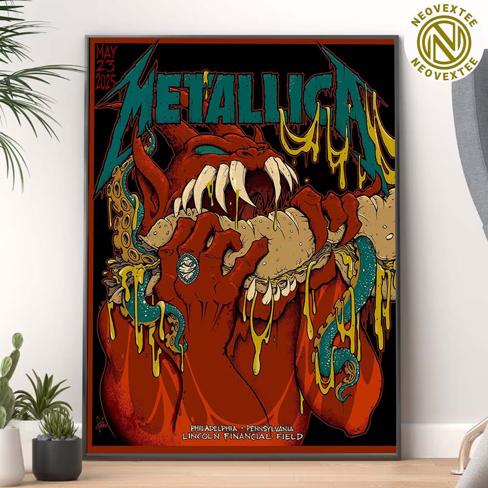 Metallica M72 Philly Tonight 1 Poster Art By Squindo In Philadelphia Pennsylvania At Lincoln Financial Field On May 23 M72 North American Tour 2025 Home Decor Poster Canvas Metallica M72 Philly Tonight 1 Poster Art By Squindo In Philadelphia Pennsylvania At Lincoln Financial Field On May 23 M72 North American Tour 2025 Home Decor Poster Canvas