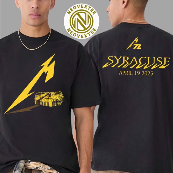 Metallica M72 Syracuse Artwork Tee In Syracuse NY On April 19 2025 At JMA Wireless Dome Two Sided Print T-Shirt