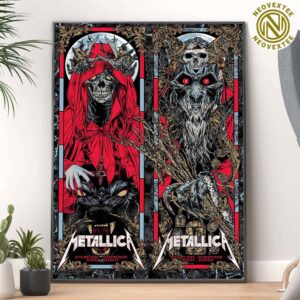 Metallica Munich Germany Full Show Combine Poster At Olympiastadion On May 24th And 26th M72 World Tour 2024 Home Decor Poster Canvas