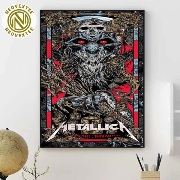 Metallica Munich Germany Night 2 Concert Poster On May 26th M72 World Tour 2024 At Olympiastadion Wall Decor Poster Canvas