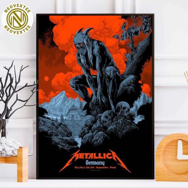 Metallica Munich Germany Pop Up Shop Poster At Olympiastadion In Munich DE On May 24th And 26th M72 World Tour 2024 Home Decor Poster Canvas