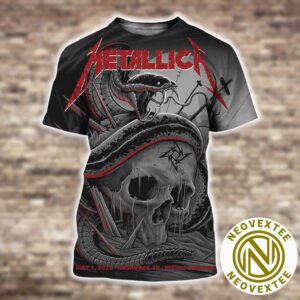 Metallica Night 1 Poster M72 Nashville TN Art By Maxx242 At Nissan Stadium On No Repeat Weekend May 1st Tour 2025 All Over Print Shirt