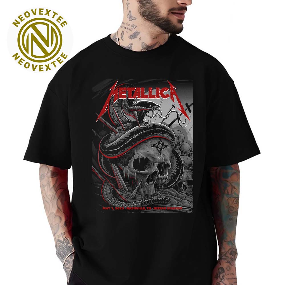 Metallica Night 1 Poster M72 Nashville TN Art By Maxx242 At Nissan Stadium On No Repeat Weekend May 1st Tour 2025 Classic T-Shirt Metallica Night 1 Poster M72 Nashville TN Art By Maxx242 At Nissan Stadium On No Repeat Weekend May 1st Tour 2025 Classic T-Shirt
