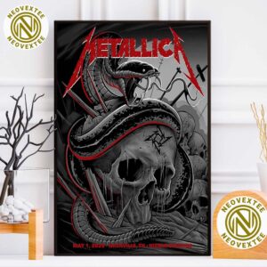 Metallica Night 1 Poster M72 Nashville TN Art By Maxx242 At Nissan Stadium On No Repeat Weekend May 1st Tour 2025 Home Decor Poster Canvas