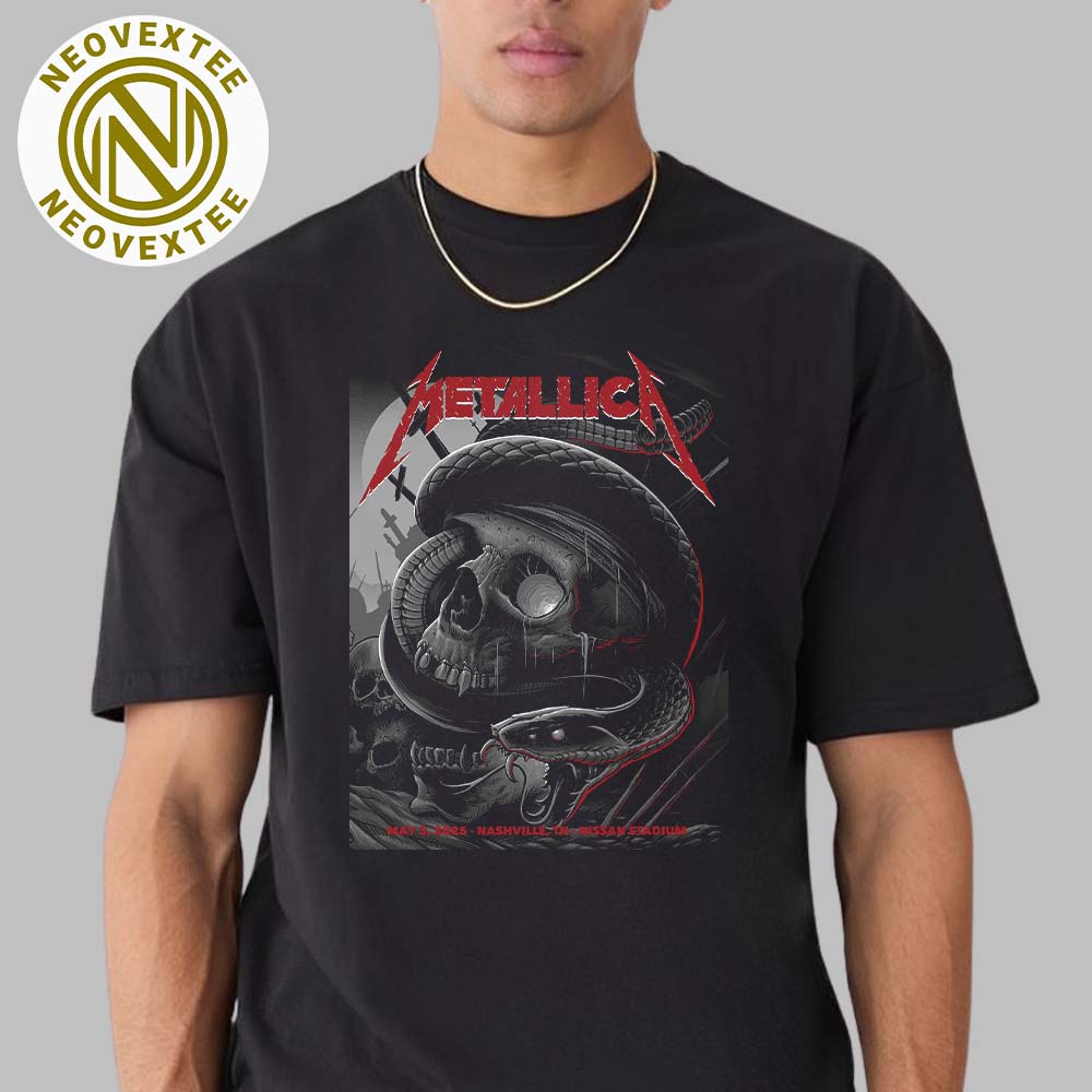 Metallica Night 2 Music Poster M72 Nashville TN Art By Maxx242 At Nissan Stadium On No Repeat Weekend May 3 2025 Unisex T-Shirt Metallica Night 2 Music Poster M72 Nashville TN Art By Maxx242 At Nissan Stadium On No Repeat Weekend May 3 2025 Unisex T-Shirt
