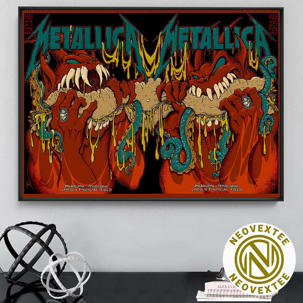 Metallica Philadelphia PA Full Show Poster On May 23 And 25 2025 For M72 Philly At Lincoln Financial Field Home Decor Poster Canvas Metallica Philadelphia PA Full Show Poster On May 23 And 25 2025 For M72 Philly At Lincoln Financial Field Home Decor Poster Canvas