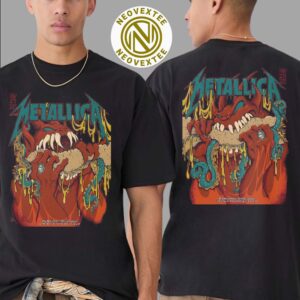 Metallica Philadelphia PA Full Show Poster On May 23 And 25 2025 For M72 Philly At Lincoln Financial Field Two Sided Print T-Shirt