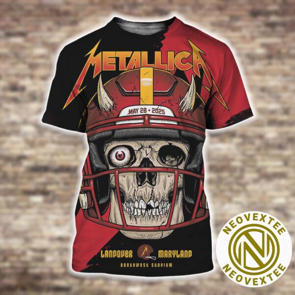 Metallica Pop-Up Shop Poster Landover MD M72 Landover At Northwest Stadium On May 28 2025 Art By Ian Williams All Over Print Shirt
