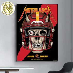 Metallica Pop-Up Shop Poster Landover MD M72 Landover At Northwest Stadium On May 28 2025 Art By Ian Williams Home Decor Poster Canvas