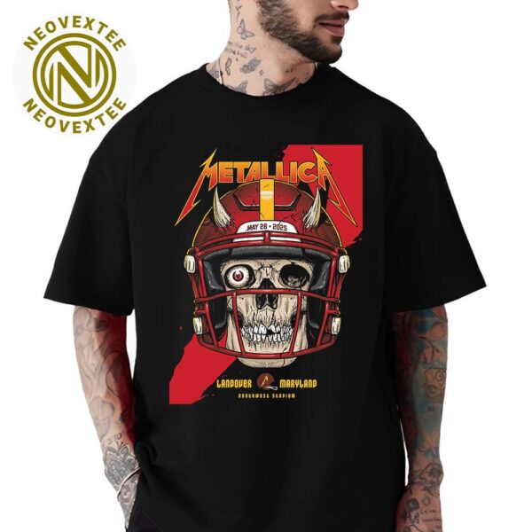 Metallica Pop-Up Shop Poster Landover MD M72 Landover At Northwest Stadium On May 28 2025 Art By Ian Williams Unisex T-Shirt
