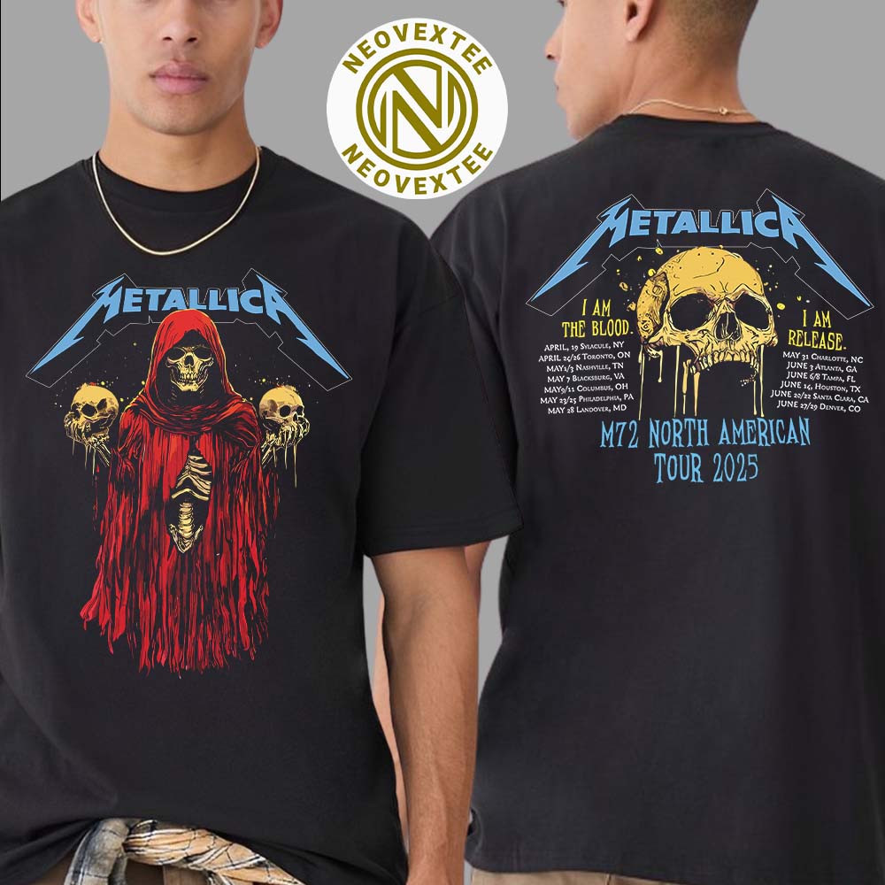Metallica Skeleton Witch I Am The Blood I Am Release M72 North American Tour 2025 Two Sided Classic T-Shirt Metallica Skeleton Witch I Am The Blood I Am Release M72 North American Tour 2025 Two Sided Classic T-Shirt