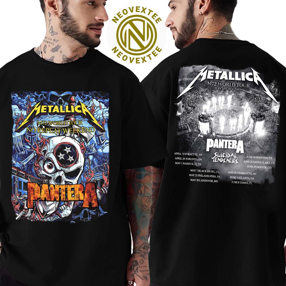 Metallica x Pantera Pop Up Shop Tee M72 Nashville 2025 Concert Tennessee Titans M72 World Tour No Repeat Weekend Unisex T-Shirt Metallica x Pantera Pop Up Shop Tee M72 Nashville 2025 Concert Tennessee Titans M72 World Tour No Repeat Weekend Unisex T-Shirt