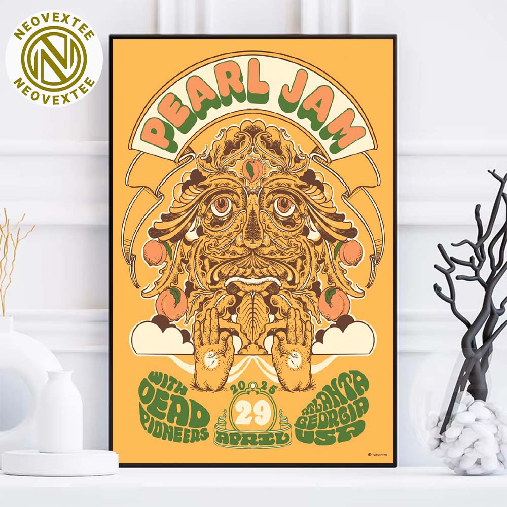 Pearl Jam Atlanta GA Night 1 Event Poster On April 29th 2025 At State Farm Arena Artist Taylor Rushing Home Decor Poster Canvas Pearl Jam Atlanta GA Night 1 Event Poster On April 29th 2025 At State Farm Arena Artist Taylor Rushing Home Decor Poster Canvas