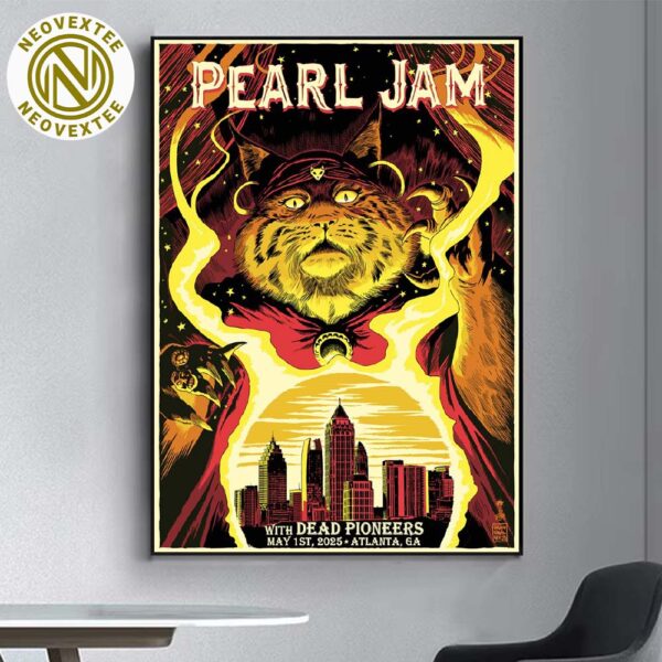Pearl Jam Atlanta GA Night 2 Event Poster On May 1st 2025 At State Farm Arena Artist Francesco Francavilla Home Decor Poster Canvas