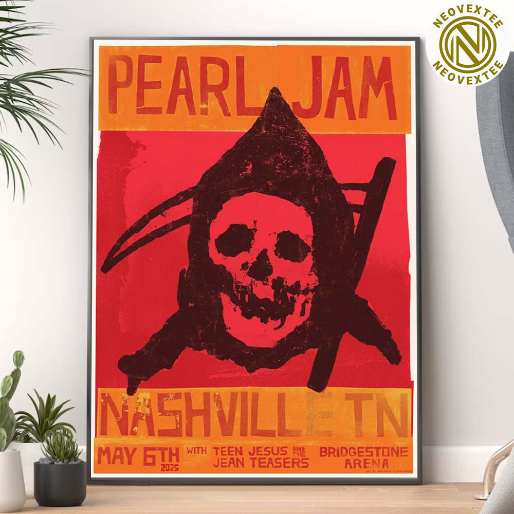 Pearl Jam Night 1 Nashville Tennessee Event Poster On May 6th 2025 At Bridgestone Arena Art By Matt Eddmenson Home Decor Poster Canvas Pearl Jam Night 1 Nashville Tennessee Event Poster On May 6th 2025 At Bridgestone Arena Art By Matt Eddmenson Home Decor Poster Canvas