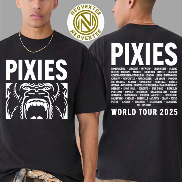 Pixies Gorilla Scream Cover Tee World Tour 2025 Black Two Sided Classic T-Shirt
