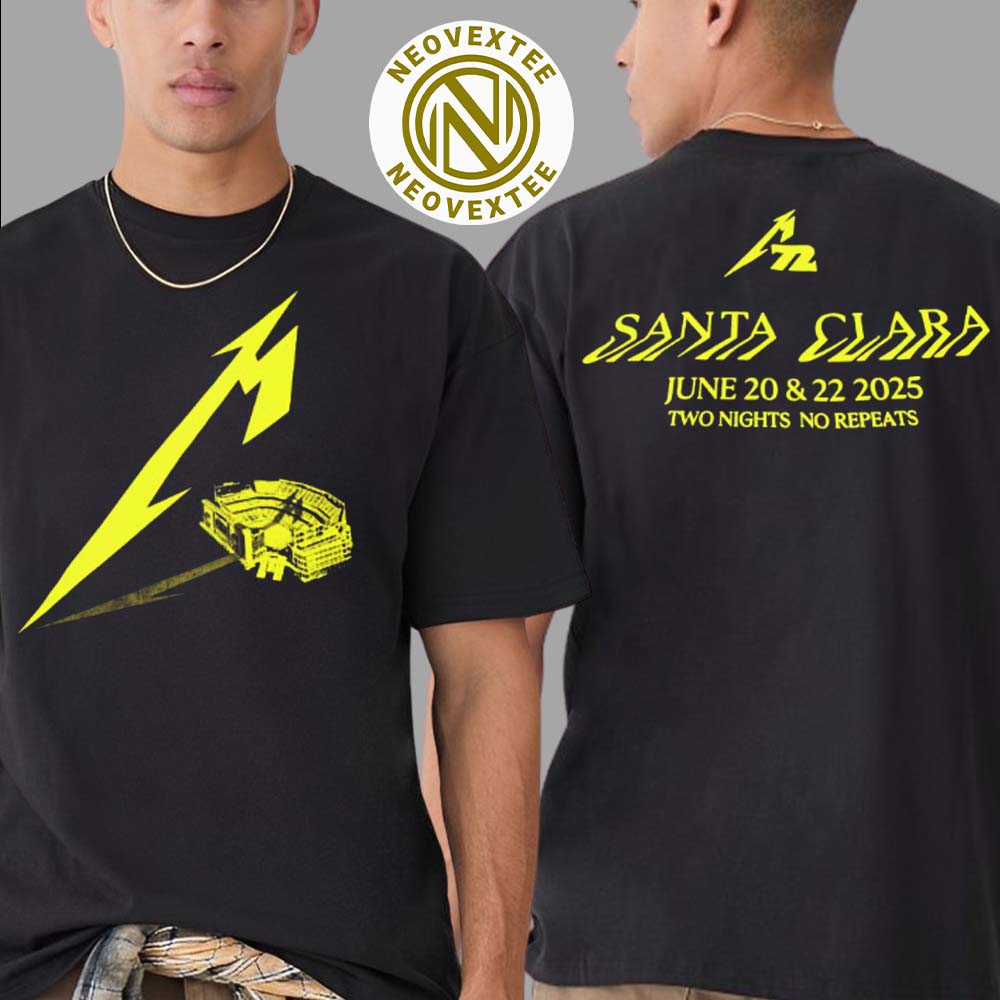 Metallica M Levis Stadium M72 Santa Clara California Two Night No Repeats On June 20 And 22 M72 North American Tour 2025 Unisex T-Shirt Metallica M Levis Stadium M72 Santa Clara California Two Night No Repeats On June 20 And 22 M72 North American Tour 2025 Unisex T-Shirt