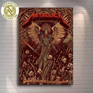 Metallica M72 ATL Poster Tonight Created By Dave Quiggle On June 3 Tour 2025 Atlanta Georgia At Mercedes-Benz Stadium Home Decor Poster Canvas
