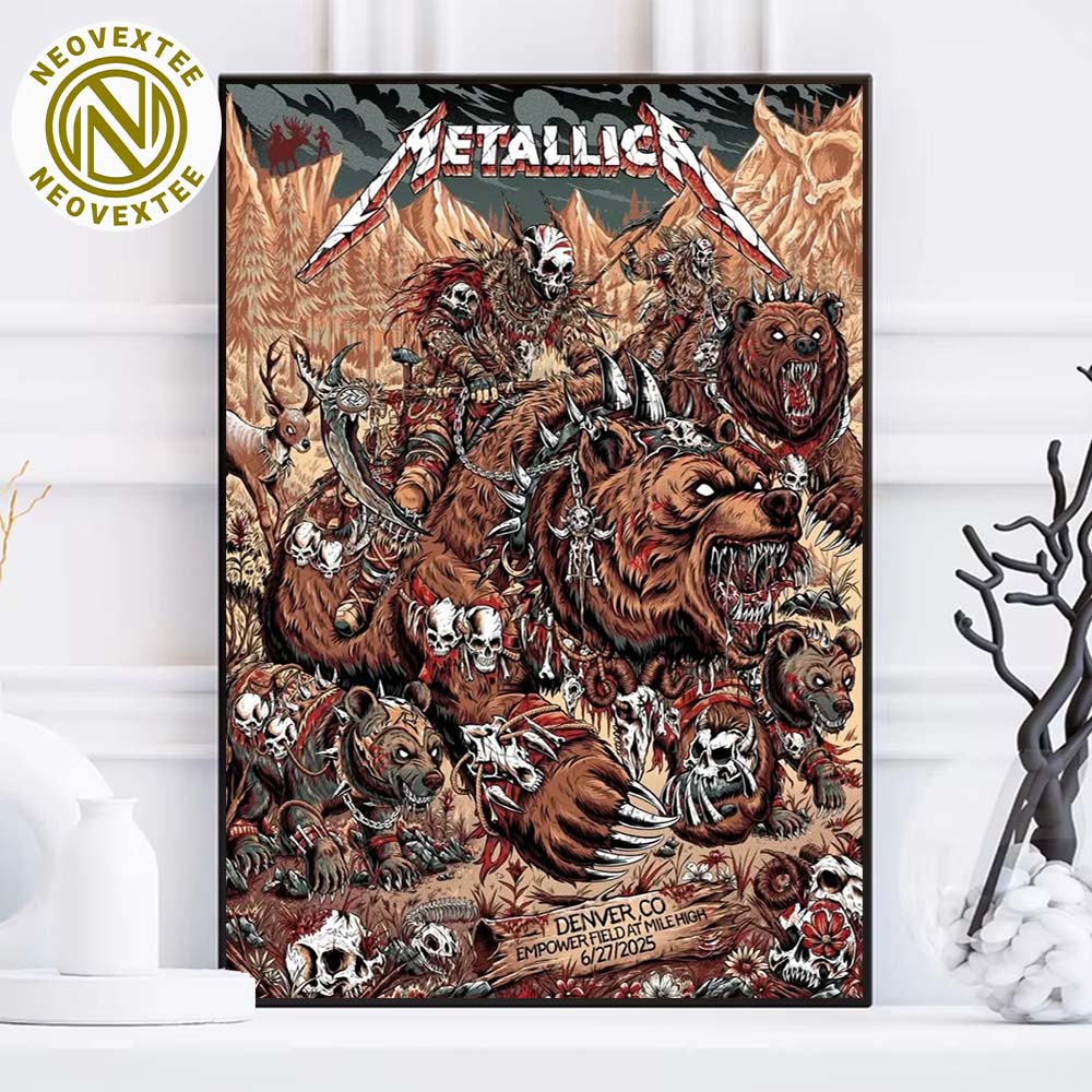 Metallica M72 Denver Night 1 Show Poster On June 27 Denver Colorado In Empower Field at Mile High Stadium M72 North American Tour 2025 Home Decor Poster Canvas Metallica M72 Denver Night 1 Show Poster On June 27 Denver Colorado In Empower Field at Mile High Stadium M72 North American Tour 2025 Home Decor Poster Canvas