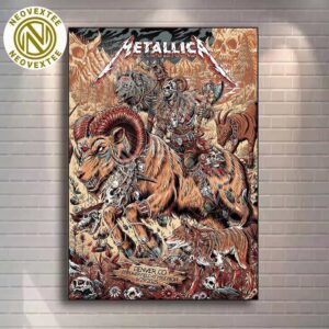Metallica M72 Denver Night 2 Show Poster On June 29 Denver Colorado In Empower Field at Mile High Stadium M72 North American Tour 2025 Poster Canvas