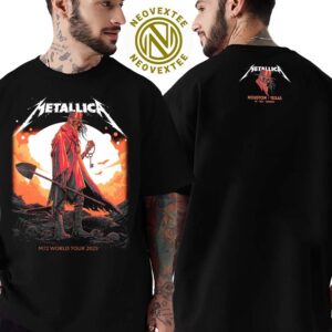 Metallica M72 Houston Pop-Up Shop Tee For Houston Texas On June 14th World Tour 2025 Art By Luke Preece Two Sided Print Unisex T-Shirt