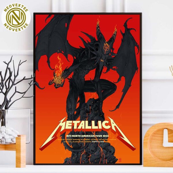 Metallica M72 North American Tour 2025 Pop-Up Shop Poster M72 Santa Clara On June 20 And 22 In Santa Clara California At Levis Stadium Home Decor Poster Canvas