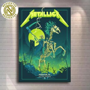 Metallica M72 North American Tour 2025 Vance Kelly Poster In Houston Texas At NRG Stadium M72 Houston On June 14 2025 Poster Canvas
