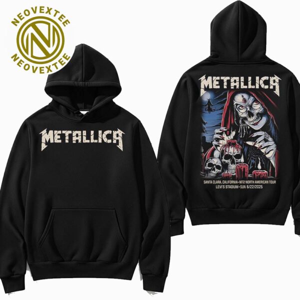 Metallica M72 Santa Clara Night 2 Merch Hoodie On June 22 In Santa Clara California At Levis Stadium M72 North American Tour 2025 Two Sided Hoodie T-Shirt