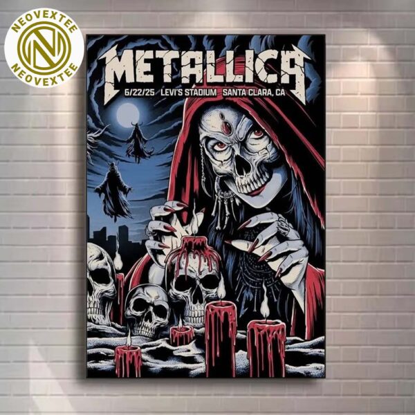 Metallica M72 Santa Clara Night 2 Show Poster On June 22 In Santa Clara California At Levis Stadium M72 North American Tour 2025 Home Decor Poster Canvas