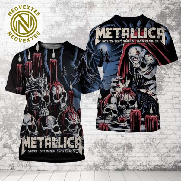 Metallica M72 Santa Clara Two Night Show Poster On June 20 And 22 In Santa Clara California At Levis Stadium M72 North American Tour 2025 All Over Print Shirt