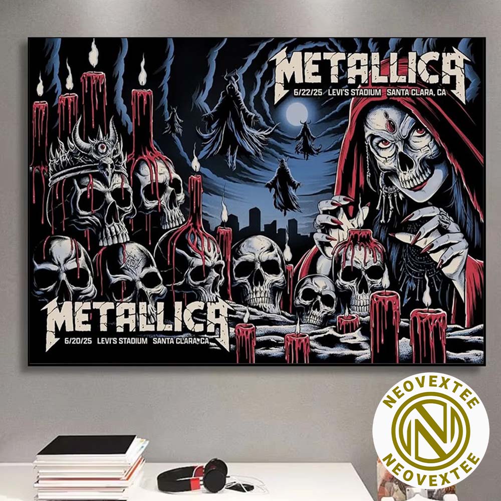 Metallica M72 Santa Clara Two Night Show Poster On June 20 And 22 In Santa Clara California At Levis Stadium M72 North American Tour 2025 Poster Canvas Metallica M72 Santa Clara Two Night Show Poster On June 20 And 22 In Santa Clara California At Levis Stadium M72 North American Tour 2025 Poster Canvas