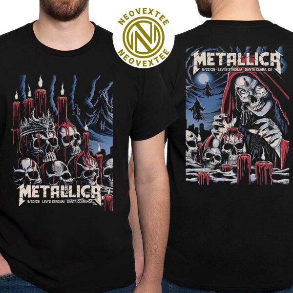Metallica M72 Santa Clara Two Night Show Poster On June 20 And 22 In Santa Clara California At Levis Stadium M72 North American Tour 2025 T-Shirt