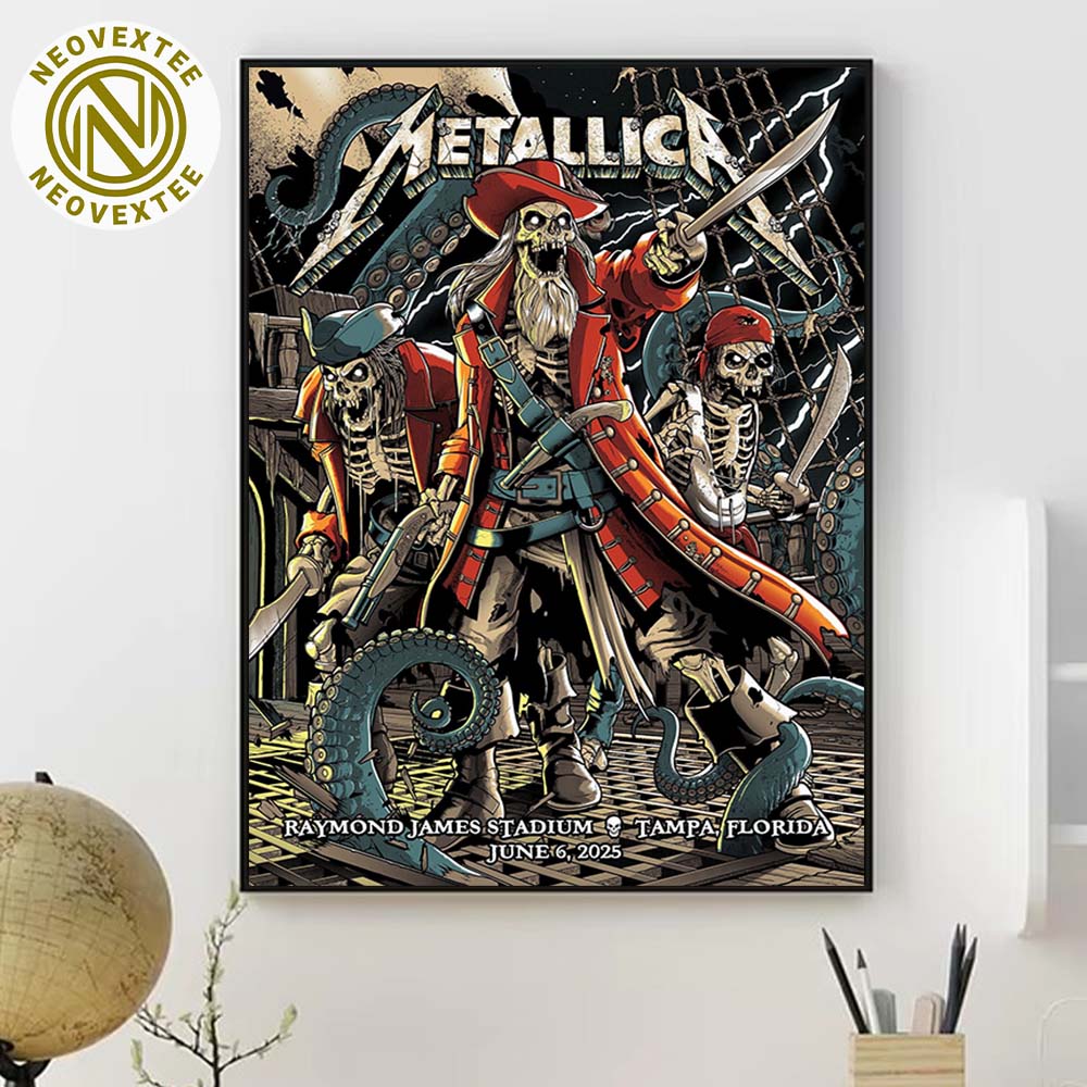 Metallica Night 1 Tampa Florida Poster Tonight At Raymond James Stadium M72 Tampa On June 6 2025 Art By Andrew Cremeans Poster Canvas Metallica Night 1 Tampa Florida Poster Tonight At Raymond James Stadium M72 Tampa On June 6 2025 Art By Andrew Cremeans Poster Canvas